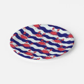 Happy Crabs Pattern Pappteller (Schrägansicht)