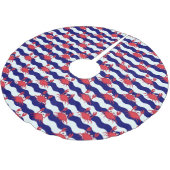 Happy Crabs Pattern Polyester Weihnachtsbaumdecke (Schrägansicht)