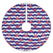 Happy Crabs Pattern Polyester Weihnachtsbaumdecke (Vorderseite)