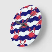 Happy Crabs Pattern Runde Wanduhr (Winkel)