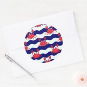 Happy Crabs Pattern Runder Aufkleber (Umschlag)