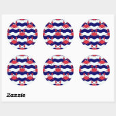 Happy Crabs Pattern Runder Aufkleber (Blatt)
