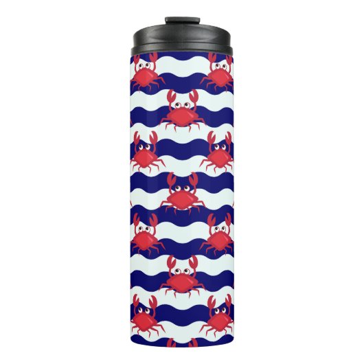 Happy Crabs Pattern Thermosbecher (Vorderseite)