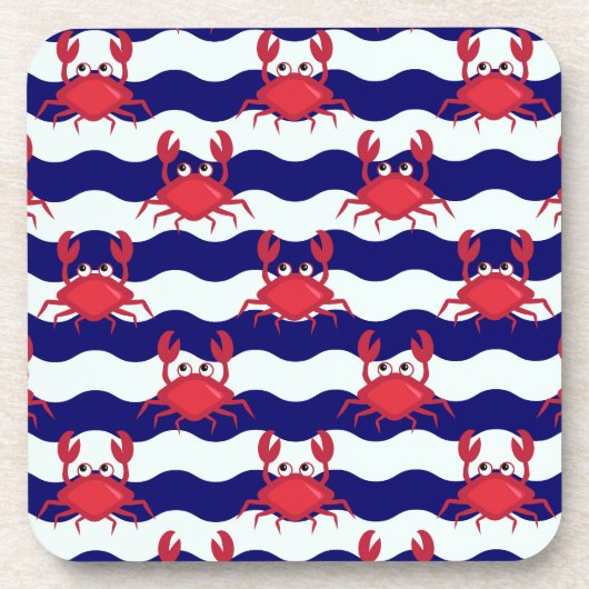 Happy Crabs Pattern Untersetzer (Vorderseite)