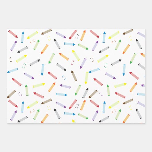 Happy Crayons Geschenkpapier Set (Vorderseite)