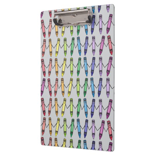 Happy Crayons Pattern Clipboard Klemmbrett (Links)