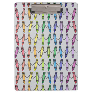 Happy Crayons Pattern Clipboard Klemmbrett