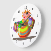 Happy Crazy Clown Große Wanduhr (Winkel)