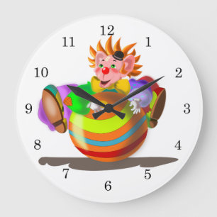 Happy Crazy Clown Große Wanduhr