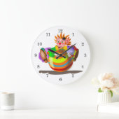 Happy Crazy Clown Große Wanduhr (Zuhause)