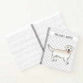Happy Cream Golden Retriever mit Pfoten und Text Notizblock (Innenseite)