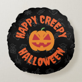 Happy creepy Halloween - Circular Rundes Kissen