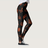 Happy creepy Halloween-Muster - Schwarz und Orange Leggings (Rechts)