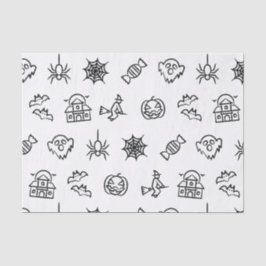 Happy creepy Halloween Muster - Weiß Seidenpapier