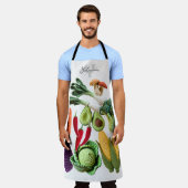 Happy Crochet Gemüsemushroom Collage Monogram Schürze (Getragen)