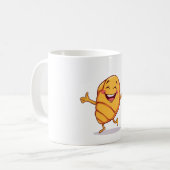 Happy Croissant Dance Fun Kaffeetasse (Vorderseite Links)