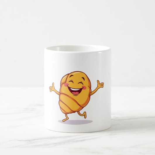 Happy Croissant Dance Fun Kaffeetasse (Mittel)