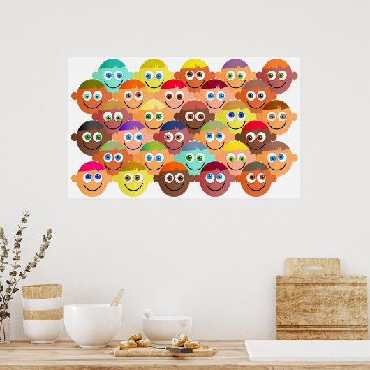 Happy Crowd Poster (Küche)