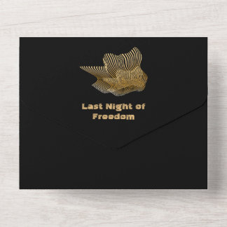 Happy Crown Black and Gold Bachelor Party All In One Einladung