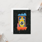 Happy Cry Grußkarte - Abstrakte Kunst Karte (Vorderseite/Rückseite Beispiel)