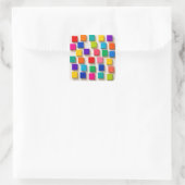 happy cube quadratischer aufkleber (Tasche)