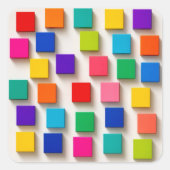 happy cube quadratischer aufkleber (Vorderseite)