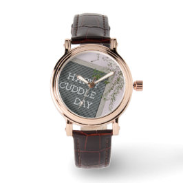 Happy Cuddle Day (Warme Schläger und liebende Schn Armbanduhr