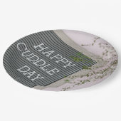 Happy Cuddle Day (Warme Schläger und liebende Schn Pappteller (Schrägansicht)