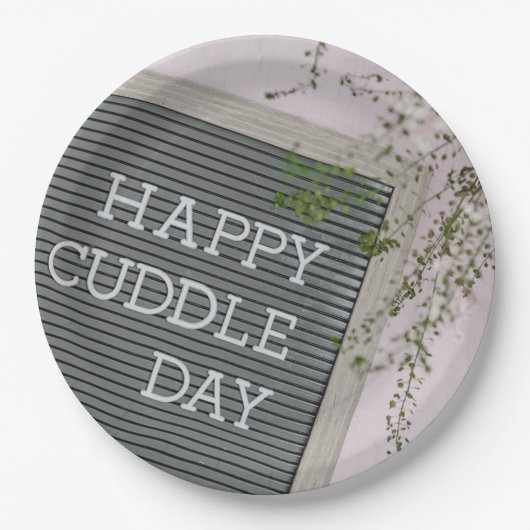 Happy Cuddle Day (Warme Schläger und liebende Schn Pappteller (Vorderseite)