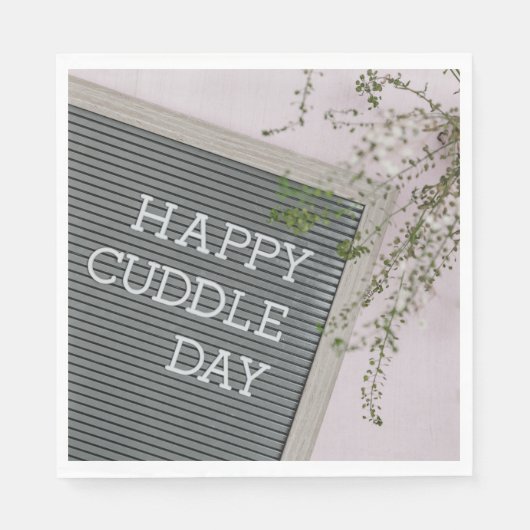 Happy Cuddle Day (Warme Schläger und liebende Schn Serviette (Vorderseite)