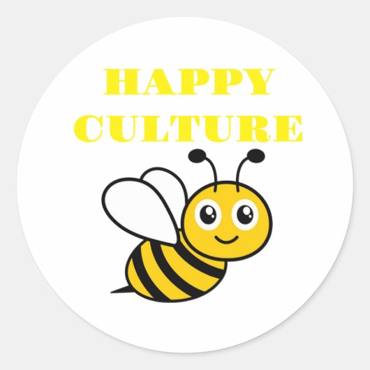 Happy Culture Runder Aufkleber (Vorderseite)