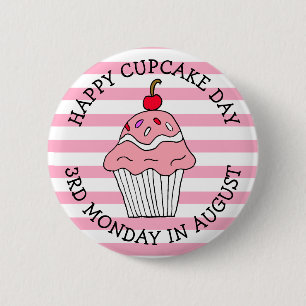 Happy Cupcake Day August Food Holiday Button