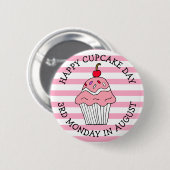 Happy Cupcake Day August Food Holiday Button (Vorne & Hinten)