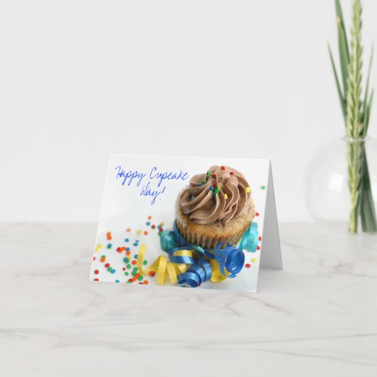 Happy Cupcake Day Geburtstagskarte Karte (Vorderseite)