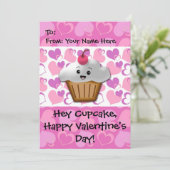 Happy Cupcake Valentine Feiertagskarte (Stehend Vorderseite)