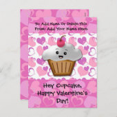 Happy Cupcake Valentine Feiertagspostkarte (Vorne/Hinten)