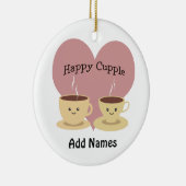 Happy Cupple! Niedlicher Kaffee Keramik Ornament (Rechts)