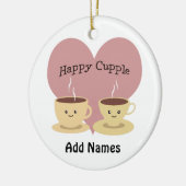 Happy Cupple! Niedlicher Kaffee Keramik Ornament (Links)