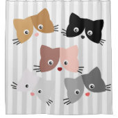 Happy Curious Kittens Duschvorhang (Vorderseite)
