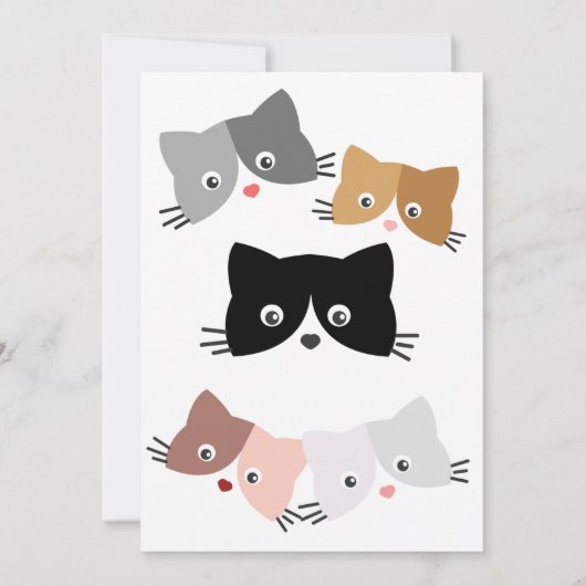 Happy Curious Kittens Geburtstag Einladung (Rückseite)