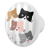 Happy Curious Kittens Keramikknauf (Rechts)