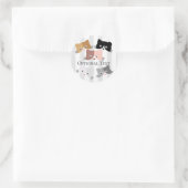 Happy Curious Kittens Runder Aufkleber (Tasche)