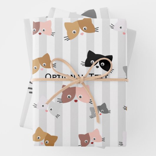 Happy Curious Kittens Wrapping Paper Geschenkpapier Set (Beispiel)