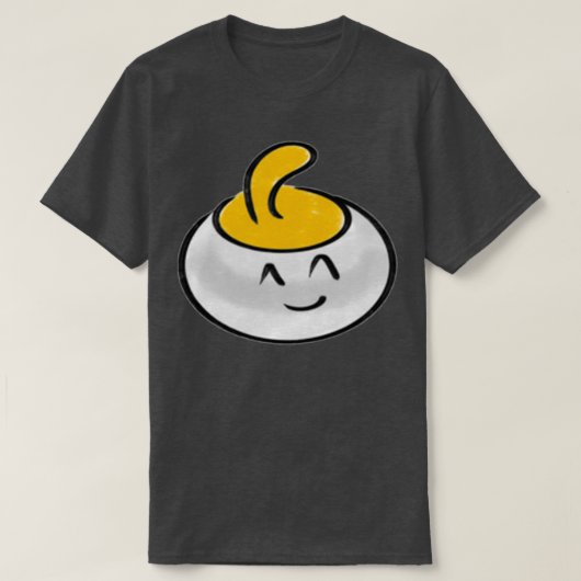 Happy Curling Rock Dark Gray T-Shirt (Design vorne)