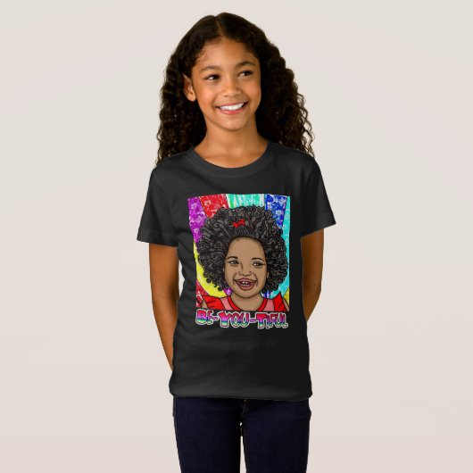 Happy Curls | Digitale Kunst | Afrikanisch-amerika T-Shirt (Vorne ganz)
