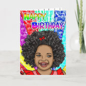 Happy Curls | Digitale Kunst | Happy Birthday Karte (Vorderseite)