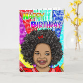 Happy Curls | Digitale Kunst | Happy Birthday Karte (Gelbe Blume)