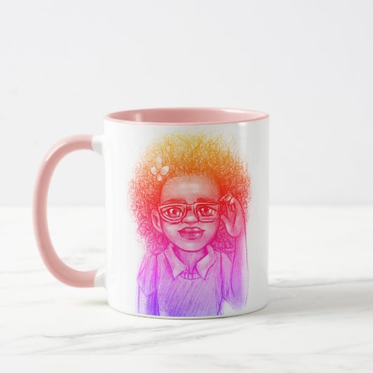 Happy Curls Mädchen Kaffee Tasse (Links)