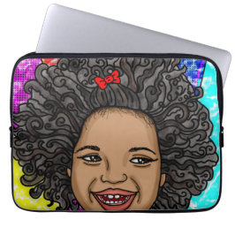Happy Curls Pop Art Laughing Girl Laptopschutzhülle