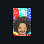 Happy Curls Pop Art Laughing Girl Leinwanddruck<br><div class="desc">Adorable kleine afroamerikanische Mädchen lachen mit leuchtenden und kühnen Farben,  rot,  lila,  gelb,  blau digitale Kunst.</div>